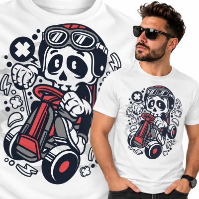 KOSZULKA  ANIMOWANA  GOKART SKULL